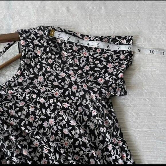 A.N.A. Shirt Ditsy Floral Cold Shoulder Printed Soft Casual Size Medium - Picture 6 of 7